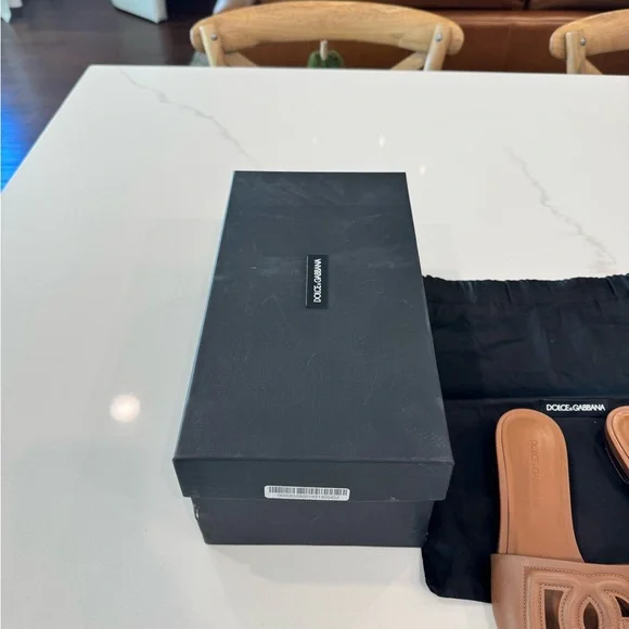 Dolce & Gabbana Brown Logo Slide Sandals - Picture 8 of 9